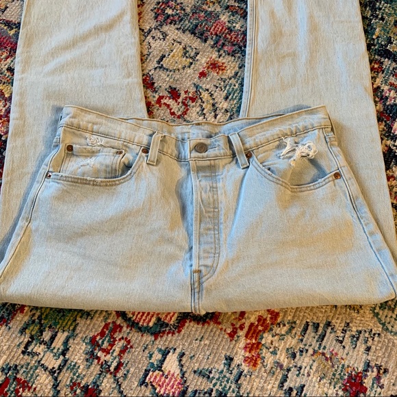 Levi Original Stretch Crop Jeans SZ 32 - Picture 3 of 7
